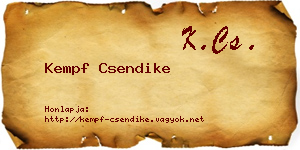 Kempf Csendike névjegykártya